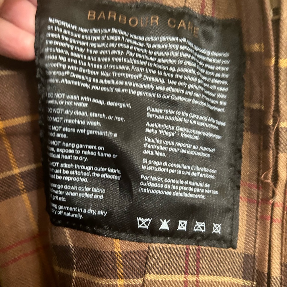 Barbour Brown Jacket with Plaid Accents - Picture 7 of 9